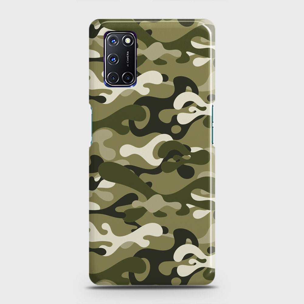 Oppo A92 Cover - Camo Series - Light Green Design - Matte Finish - Snap On Hard Case with LifeTime Colors Guarantee
