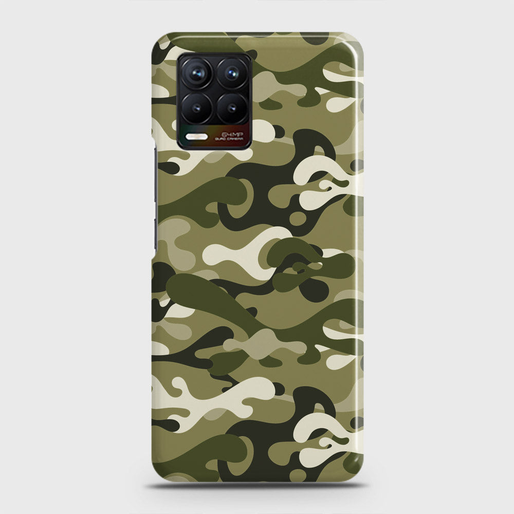 Realme 8 Cover - Camo Series - Light Green Design - Matte Finish - Snap On Hard Case with LifeTime Colors Guarantee