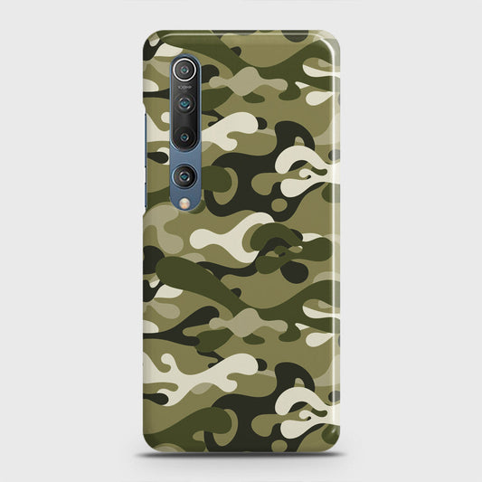 Xiaomi Mi 10 Cover - Camo Series - Light Green Design - Matte Finish - Snap On Hard Case with LifeTime Colors Guarantee