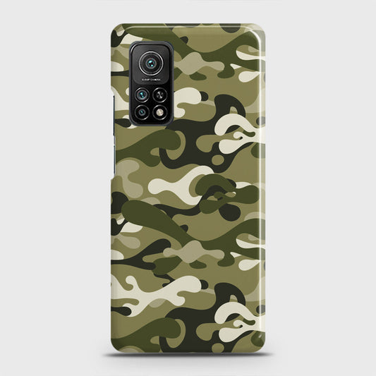 Xiaomi Mi 10T Cover - Camo Series - Light Green Design - Matte Finish - Snap On Hard Case with LifeTime Colors Guarantee