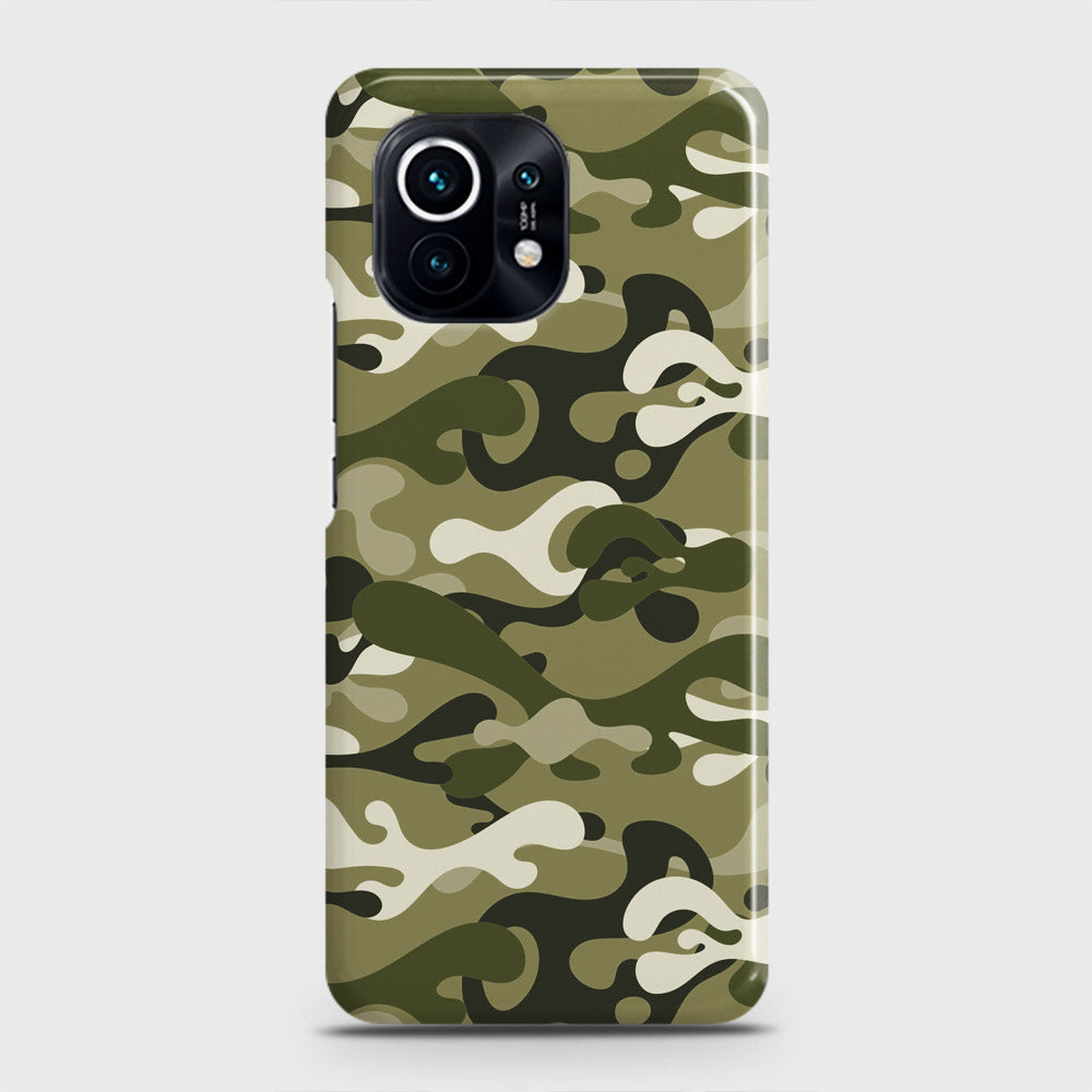 Xiaomi Mi 11 Cover - Camo Series - Light Green Design - Matte Finish - Snap On Hard Case with LifeTime Colors Guarantee