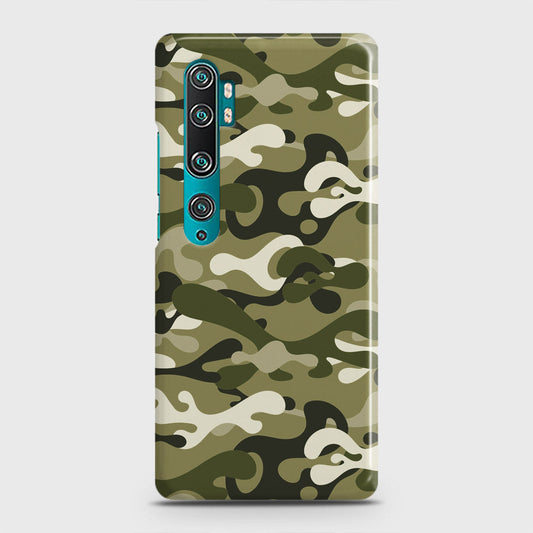 Xiaomi Mi Note 10 Cover - Camo Series - Light Green Design - Matte Finish - Snap On Hard Case with LifeTime Colors Guarantee