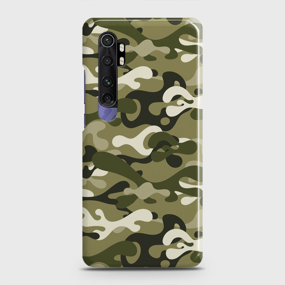 Xiaomi Mi Note 10 Lite Cover - Camo Series - Light Green Design - Matte Finish - Snap On Hard Case with LifeTime Colors Guarantee