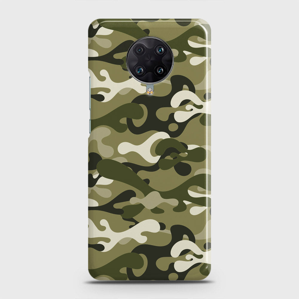 Xiaomi Poco F2 Pro Cover - Camo Series - Light Green Design - Matte Finish - Snap On Hard Case with LifeTime Colors Guarantee