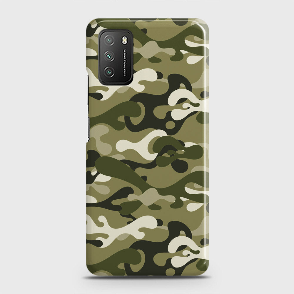 Xiaomi Poco M3 Cover - Camo Series - Light Green Design - Matte Finish - Snap On Hard Case with LifeTime Colors Guarantee