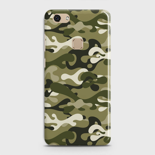 Vivo V7 Cover - Camo Series - Light Green Design - Matte Finish - Snap On Hard Case with LifeTime Colors Guarantee