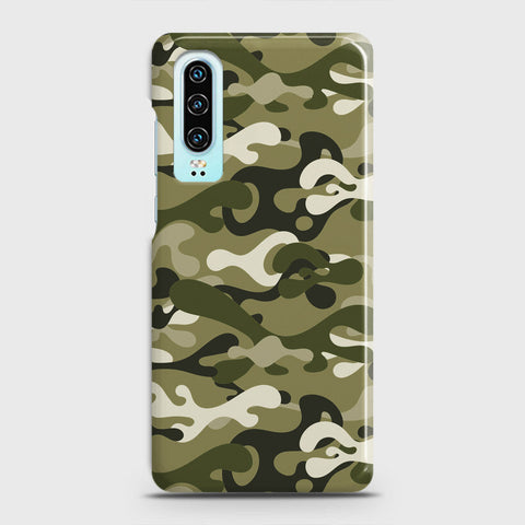 Huawei P30 Cover - Camo Series - Light Green Design - Matte Finish - Snap On Hard Case with LifeTime Colors Guarantee