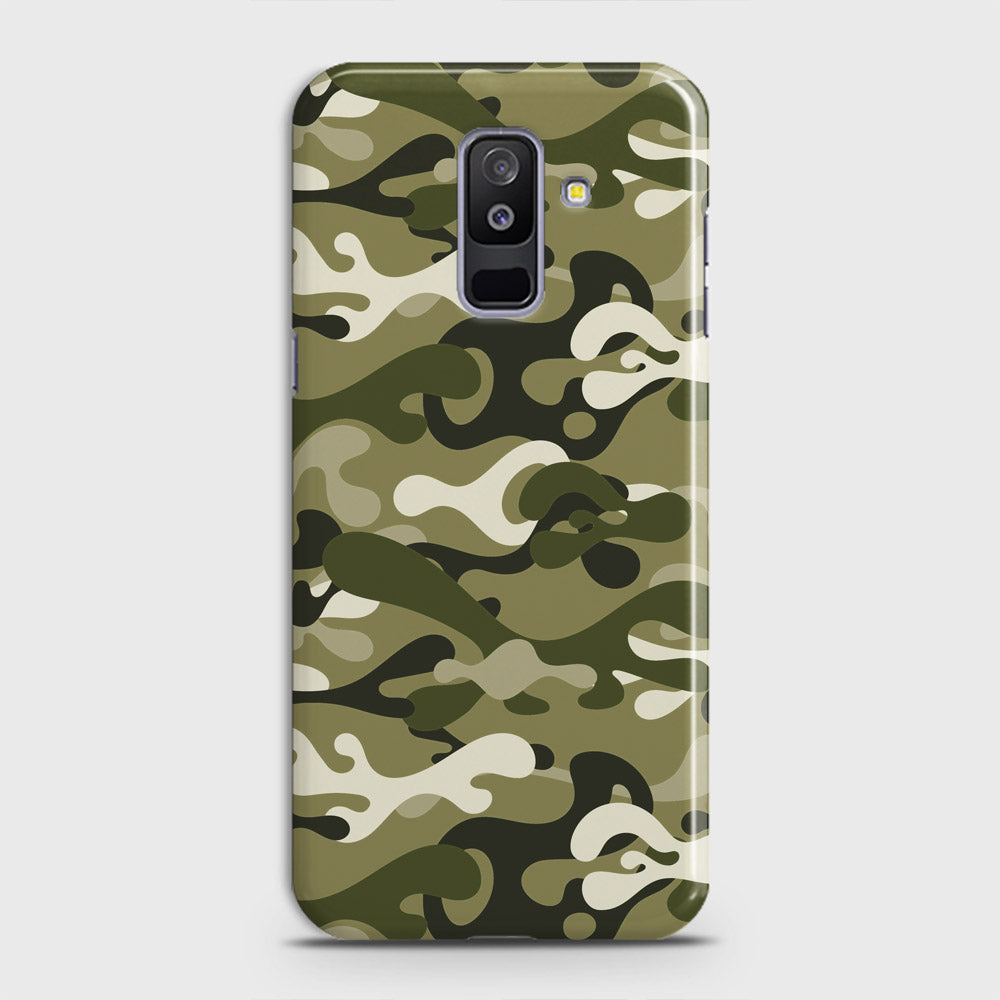 Samsung Galaxy A6 Plus 2018 Cover - Camo Series - Light Green Design - Matte Finish - Snap On Hard Case with LifeTime Colors Guarantee