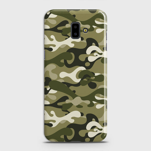 Samsung Galaxy J6 Plus 2018 Cover - Camo Series - Light Green Design - Matte Finish - Snap On Hard Case with LifeTime Colors Guarantee