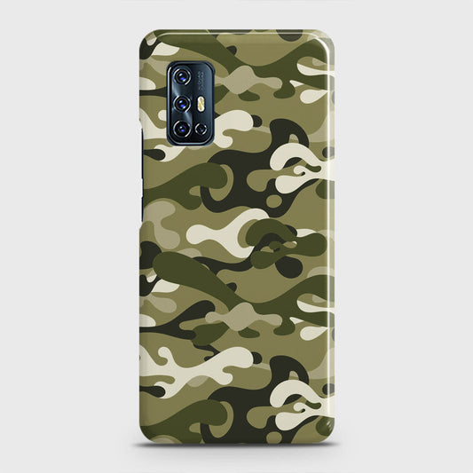 Vivo V17 Cover - Camo Series - Light Green Design - Matte Finish - Snap On Hard Case with LifeTime Colors Guarantee