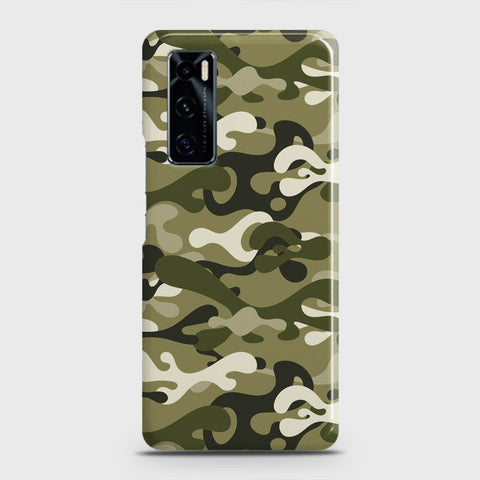 Vivo V20 SE Cover - Camo Series - Light Green Design - Matte Finish - Snap On Hard Case with LifeTime Colors Guarantee