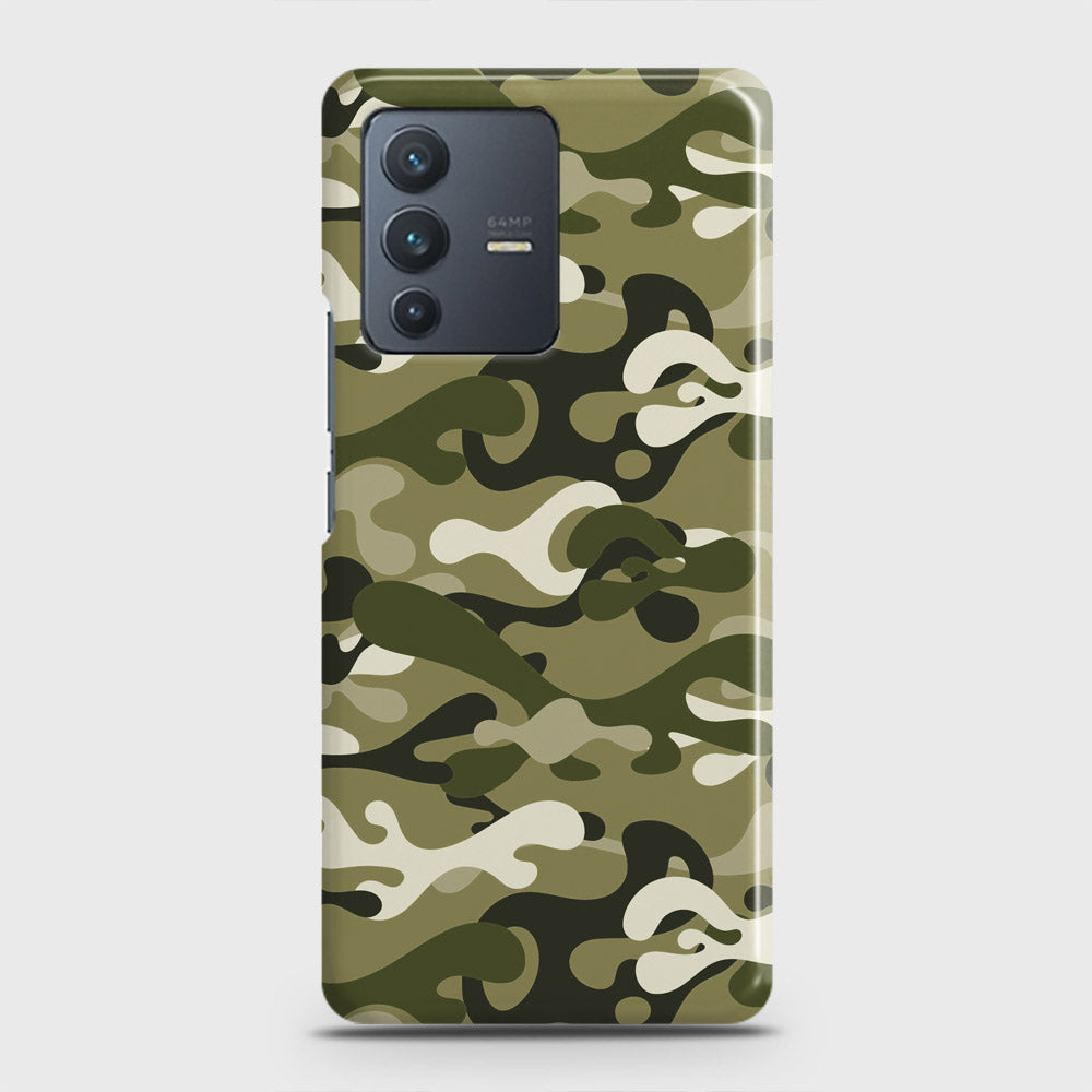 Vivo V23 5G Cover - Camo Series - Light Green Design - Matte Finish - Snap On Hard Case with LifeTime Colors Guarantee