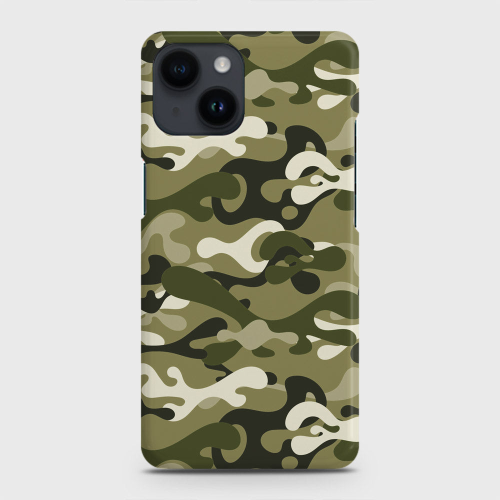 iPhone 14 Cover - Camo Series - Light Green Design - Matte Finish - Snap On Hard Case with LifeTime Colors Guarantee