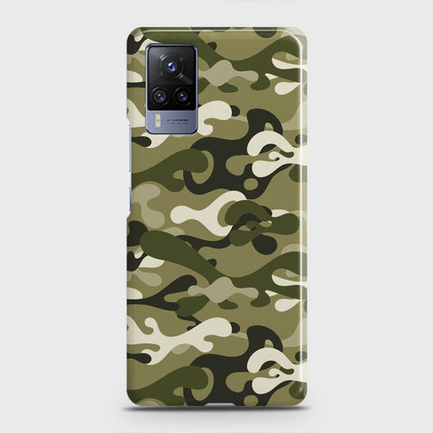 Vivo V21  Cover - Camo Series - Light Green Design - Matte Finish - Snap On Hard Case with LifeTime Colors Guarantee