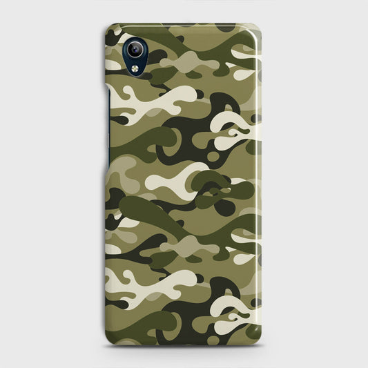 Vivo Y1s  Cover - Camo Series - Light Green Design - Matte Finish - Snap On Hard Case with LifeTime Colors Guarantee