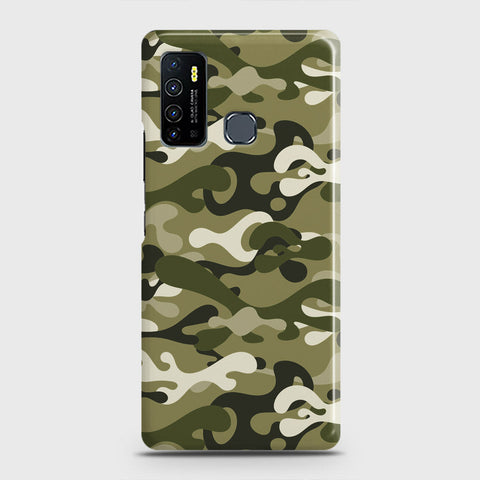 Infinix Hot 9 Pro Cover - Camo Series - Light Green Design - Matte Finish - Snap On Hard Case with LifeTime Colors Guarantee