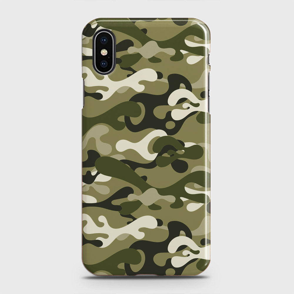 iPhone XS Max Cover - Camo Series - Light Green Design - Matte Finish - Snap On Hard Case with LifeTime Colors Guarantee