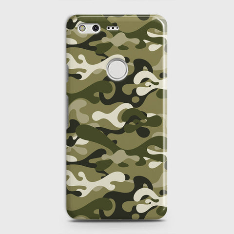 Google Pixel Cover - Camo Series - Light Green Design - Matte Finish - Snap On Hard Case with LifeTime Colors Guarantee