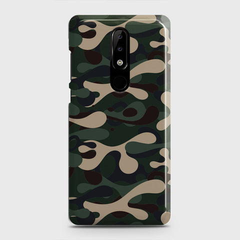 Nokia 5.1 Plus / Nokia X5  Cover - Camo Series - Dark Green Design - Matte Finish - Snap On Hard Case with LifeTime Colors Guarantee