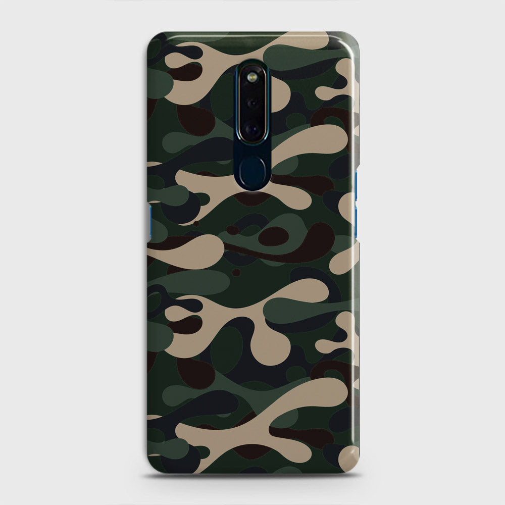 Oppo F11 Cover - Camo Series - Dark Green Design - Matte Finish - Snap On Hard Case with LifeTime Colors Guarantee