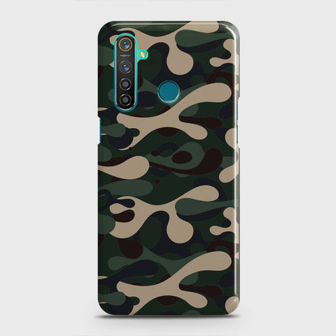 Realme 5 Cover - Camo Series - Dark Green Design - Matte Finish - Snap On Hard Case with LifeTime Colors Guarantee