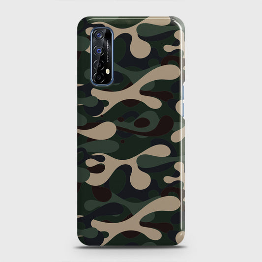 Realme 7 Cover - Camo Series - Dark Green Design - Matte Finish - Snap On Hard Case with LifeTime Colors Guarantee