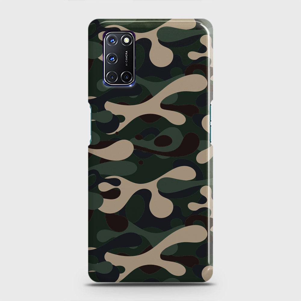 Oppo A92 Cover - Camo Series - Dark Green Design - Matte Finish - Snap On Hard Case with LifeTime Colors Guarantee