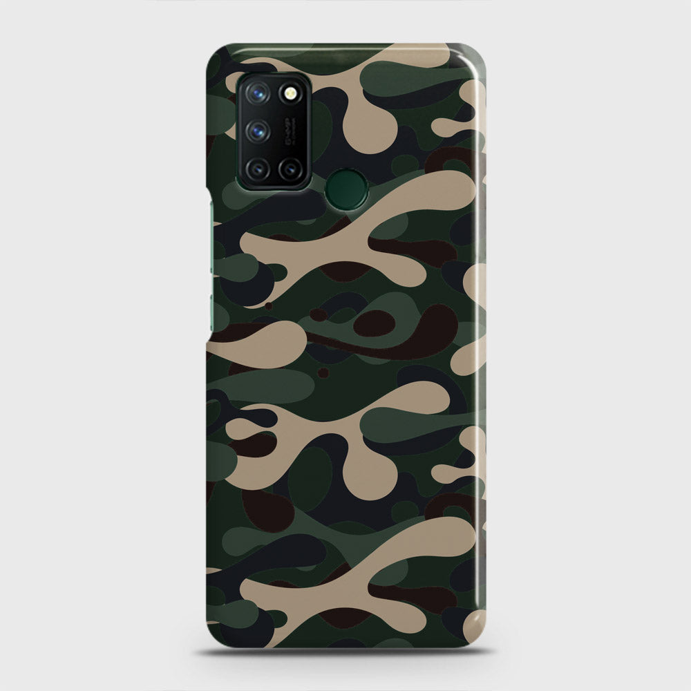 Realme C17 Cover - Camo Series - Dark Green Design - Matte Finish - Snap On Hard Case with LifeTime Colors Guarantee