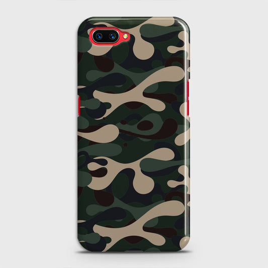 Oppo A5 Cover - Camo Series - Dark Green Design - Matte Finish - Snap On Hard Case with LifeTime Colors Guarantee