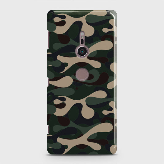 Sony Xperia XZ3 Cover - Camo Series - Dark Green Design - Matte Finish - Snap On Hard Case with LifeTime Colors Guarantee