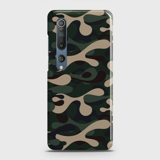 Xiaomi Mi 10 Cover - Camo Series - Dark Green Design - Matte Finish - Snap On Hard Case with LifeTime Colors Guarantee