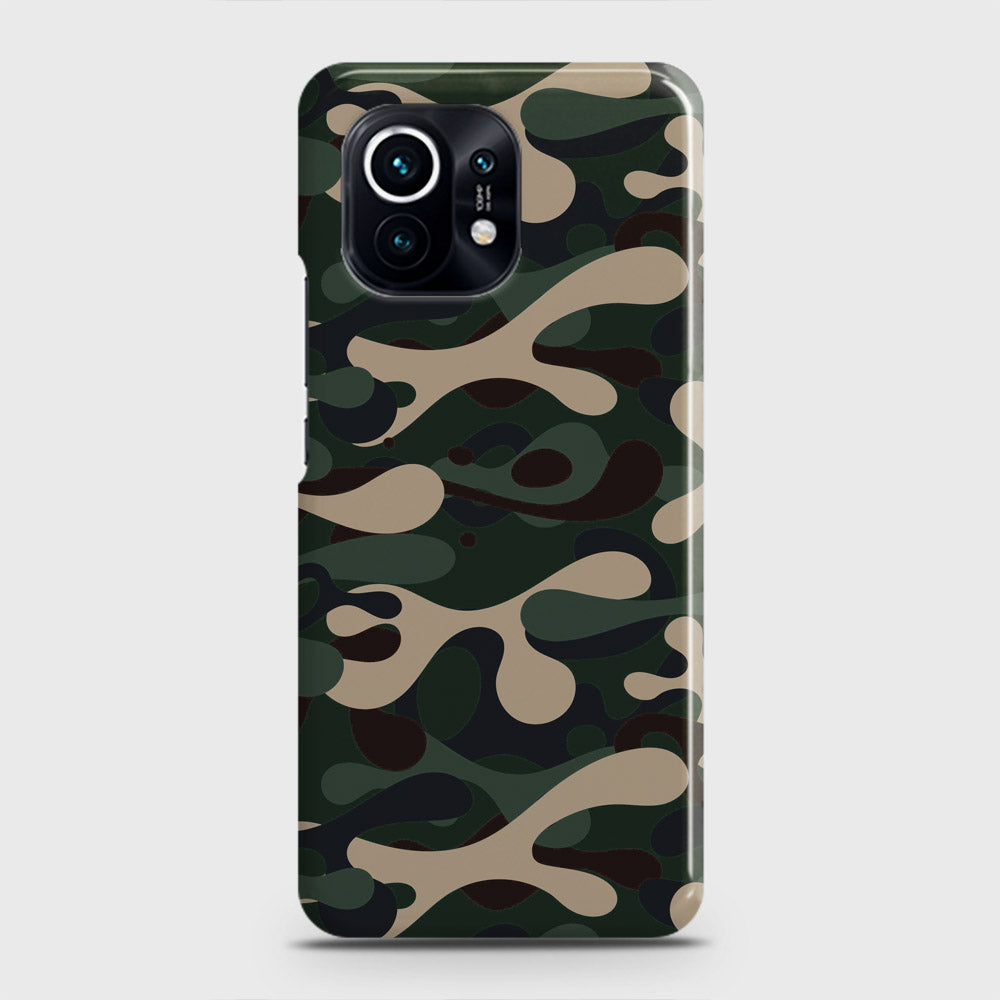 Xiaomi Mi 11 Cover - Camo Series - Dark Green Design - Matte Finish - Snap On Hard Case with LifeTime Colors Guarantee