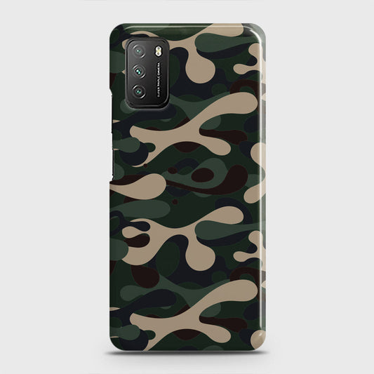 Xiaomi Poco M3 Cover - Camo Series - Dark Green Design - Matte Finish - Snap On Hard Case with LifeTime Colors Guarantee