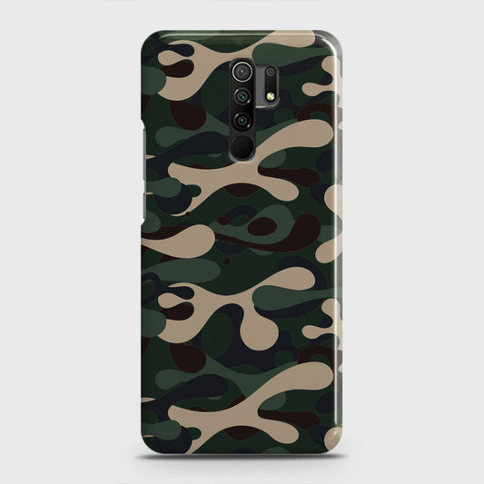 Xiaomi Redmi 9 Prime Cover - Camo Series - Dark Green Design - Matte Finish - Snap On Hard Case with LifeTime Colors Guarantee