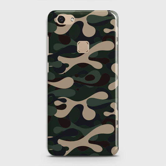 Vivo V7 Cover - Camo Series - Dark Green Design - Matte Finish - Snap On Hard Case with LifeTime Colors Guarantee