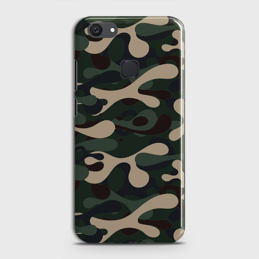 Vivo V7 Plus Cover - Camo Series - Dark Green Design - Matte Finish - Snap On Hard Case with LifeTime Colors Guarantee