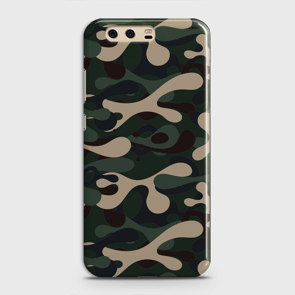 Huawei P10 Cover - Camo Series - Dark Green Design - Matte Finish - Snap On Hard Case with LifeTime Colors Guarantee