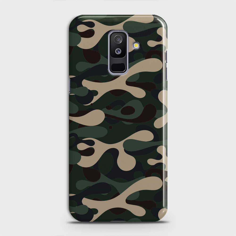 Samsung Galaxy A6 Plus 2018 Cover - Camo Series - Dark Green Design - Matte Finish - Snap On Hard Case with LifeTime Colors Guarantee