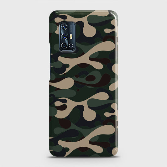 Vivo V17 Cover - Camo Series - Dark Green Design - Matte Finish - Snap On Hard Case with LifeTime Colors Guarantee