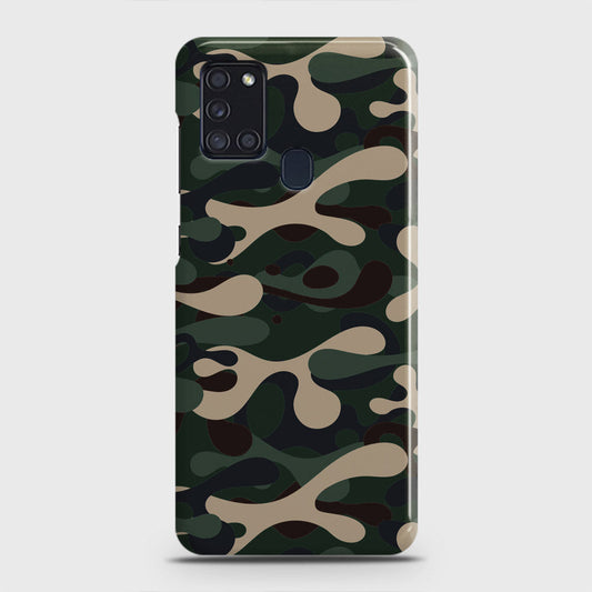Samsung Galaxy A21s Cover - Camo Series - Dark Green Design - Matte Finish - Snap On Hard Case with LifeTime Colors Guarantee
