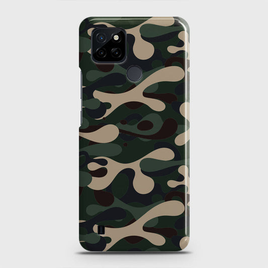 Realme C21Y Cover - Camo Series - Dark Green Design - Matte Finish - Snap On Hard Case with LifeTime Colors Guarantee