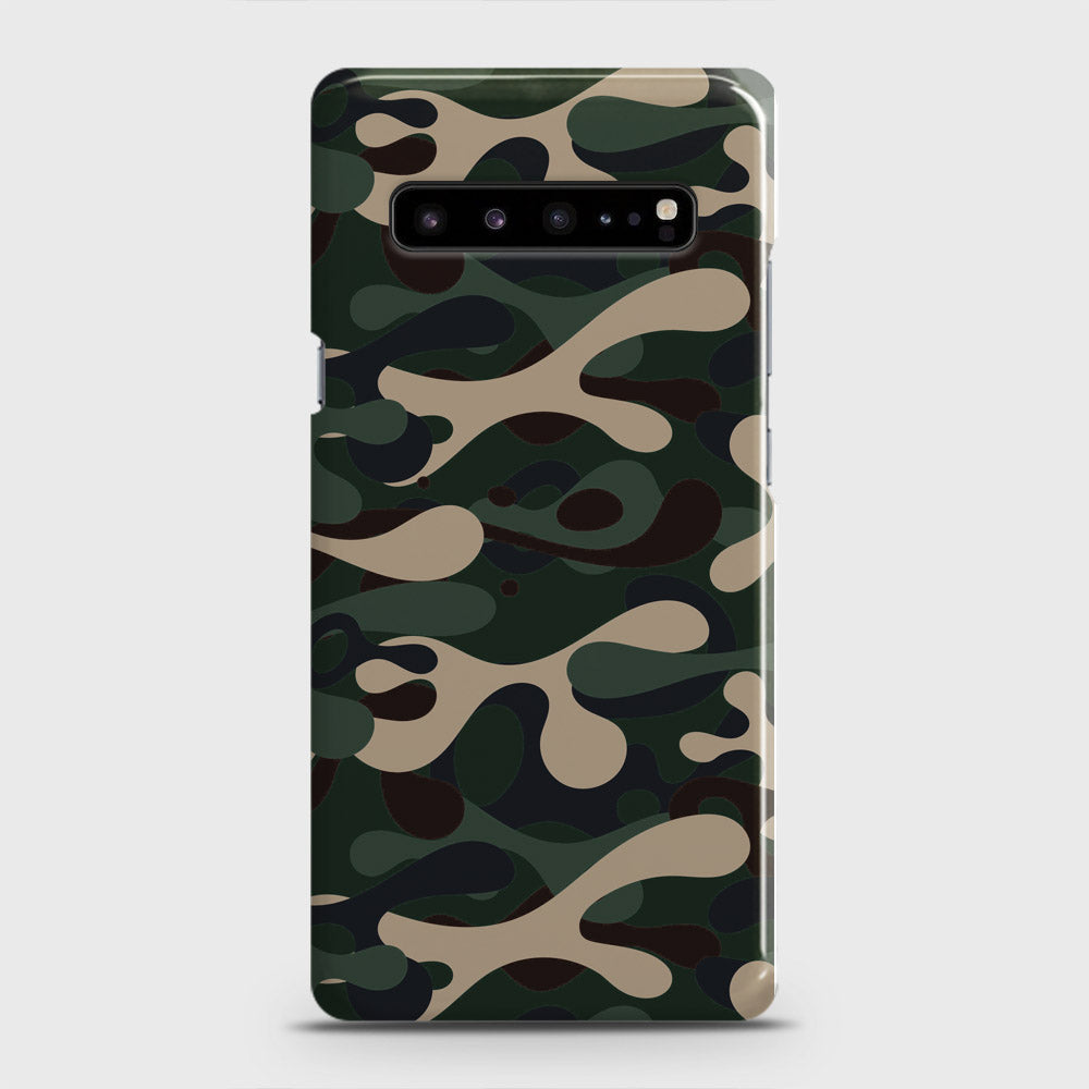 Samsung Galaxy S10 5G Cover - Camo Series - Dark Green Design - Matte Finish - Snap On Hard Case with LifeTime Colors Guarantee