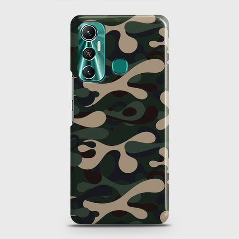 Infinix Hot 11 Cover - Camo Series - Dark Green Design - Matte Finish - Snap On Hard Case with LifeTime Colors Guarantee