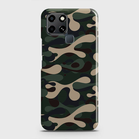 Infinix Smart 6 Cover - Camo Series - Dark Green Design - Matte Finish - Snap On Hard Case with LifeTime Colors Guarantee