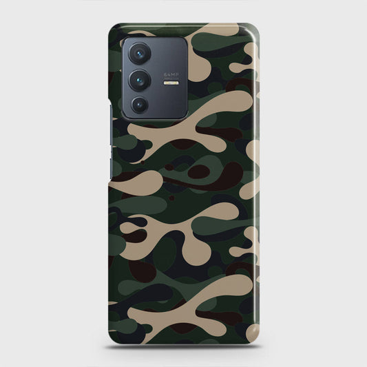 Vivo V23 5G Cover - Camo Series - Dark Green Design - Matte Finish - Snap On Hard Case with LifeTime Colors Guarantee (Fast Delivery)