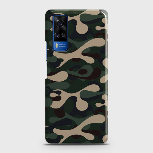 Vivo Y33  Cover - Camo Series - Dark Green Design - Matte Finish - Snap On Hard Case with LifeTime Colors Guarantee