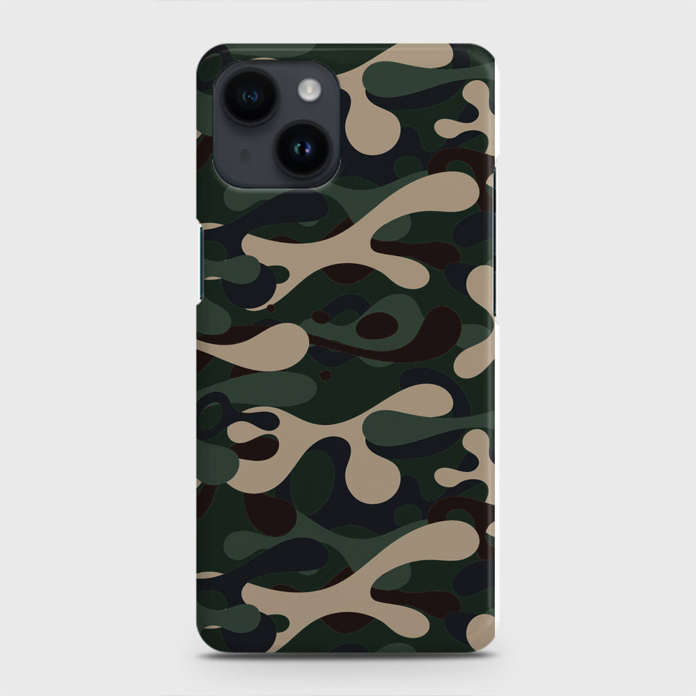 iPhone 14 Cover - Camo Series - Dark Green Design - Matte Finish - Snap On Hard Case with LifeTime Colors Guarantee