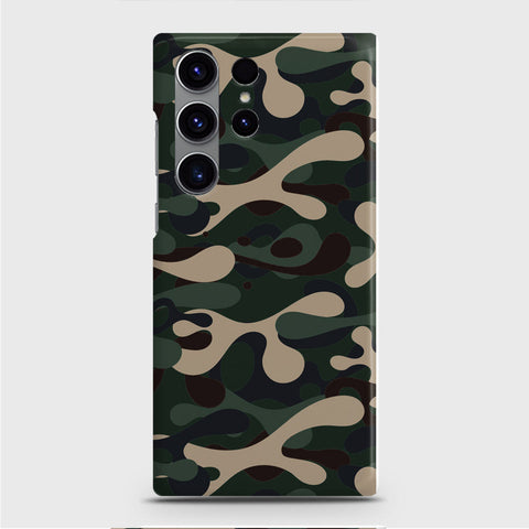 Samsung Galaxy S23 Ultra Cover - Camo Series - Dark Green Design - Matte Finish - Snap On Hard Case with LifeTime Colors Guarantee