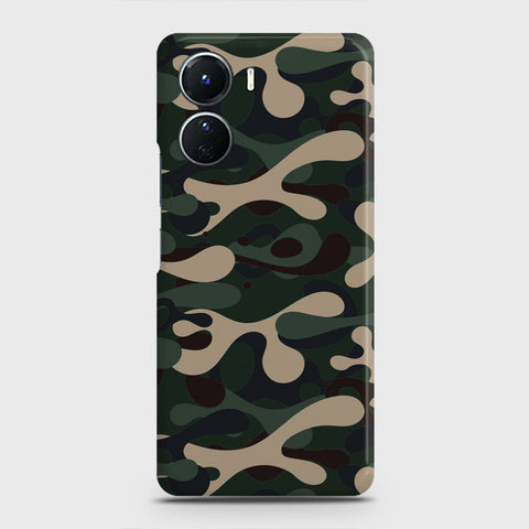 Vivo Y16 Cover - Camo Series - Dark Green Design - Matte Finish - Snap On Hard Case with LifeTime Colors Guarantee