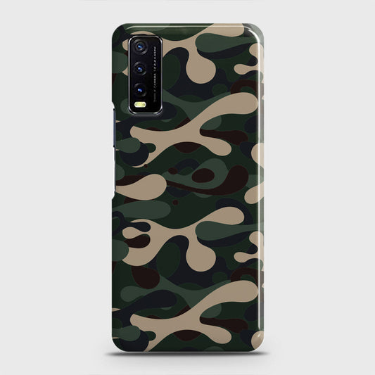 Vivo Y12s  Cover - Camo Series - Dark Green Design - Matte Finish - Snap On Hard Case with LifeTime Colors Guarantee